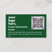 QR-code Productverpakking garantie — coupon Informatiekaartje (Voorkant)