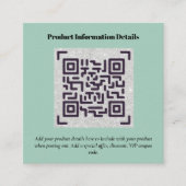 QR-code Productverpakking garantie — coupon Informatiekaartje (Voorkant)