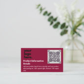QR-code Productverpakking garantie — coupon Informatiekaartje (Staand voorkant)