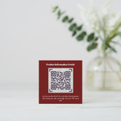 QR-code Productverpakking garantie — coupon Informatiekaartje (Staand voorkant)