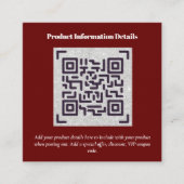QR-code Productverpakking garantie — coupon Informatiekaartje (Voorkant)
