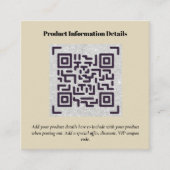 QR-code Productverpakking garantie — coupon Informatiekaartje (Voorkant)