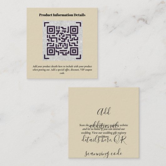 QR-code Productverpakking garantie — coupon Informatiekaartje (Voorkant / Achterkant)