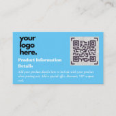 QR-code Productverpakking garantie — coupon Informatiekaartje (Voorkant)