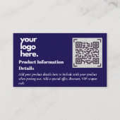 QR-code productverpakkingsgarantie details coupon Informatiekaartje (Voorkant)