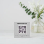 QR-code productverpakkingsgarantie details coupon Informatiekaartje (Staand voorkant)