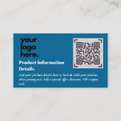 QR-code productverpakkingsgarantie details coupon Informatiekaartje (Voorkant)