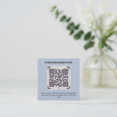 QR-code productverpakkingsgarantie details coupon Informatiekaartje (Staand voorkant)