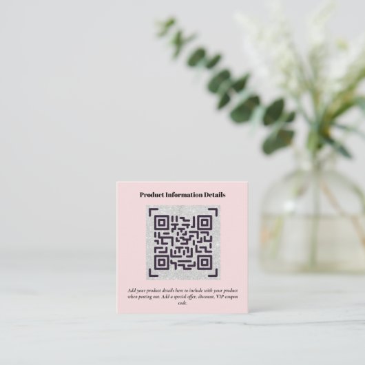 QR-code productverpakkingsgarantie details coupon Informatiekaartje (Staand voorkant)