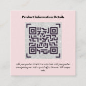 QR-code productverpakkingsgarantie details coupon Informatiekaartje (Voorkant)