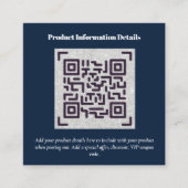 QR-code productverpakkingsgarantie details coupon Informatiekaartje (Voorkant)