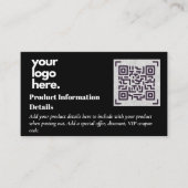 QR-code productverpakkingsgarantie details coupon Informatiekaartje (Voorkant)