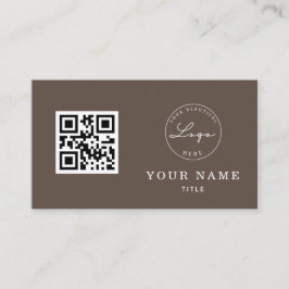 QR Code Professional Bruin Klassieke Logo Aangepas Visitekaartje