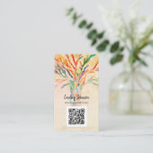 QR Code Professional Business Beige Kaart Visitekaartje (Staand voorkant)