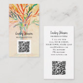 QR Code Professional Business Beige Kaart Visitekaartje (Voorkant / Achterkant)