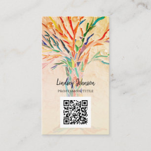 QR Code Professional Business Beige Kaart Visitekaartje