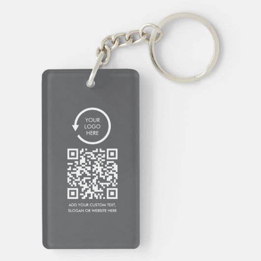 QR Code Professional business logo modern simple Sleutelhanger (achterkant)