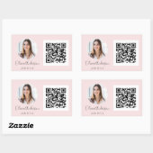 QR Code Professional Foto Blush roze roze roodbaar Rechthoekige Sticker (Vel)