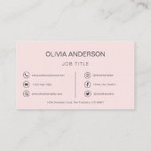 QR Code Professional Foto Blush roze roze roze gou Visitekaartje (Achterkant)