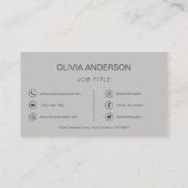 QR Code Professional Foto Silver Grey Visitekaartje (Achterkant)