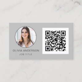 QR Code Professional Foto Silver Grey Visitekaartje