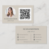 QR Code Professional Foto Terra Cotta Earth Tone Visitekaartje (Voorkant / Achterkant)