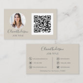QR Code Professional Foto Terracotta Natural Bus Visitekaartje (Voorkant / Achterkant)