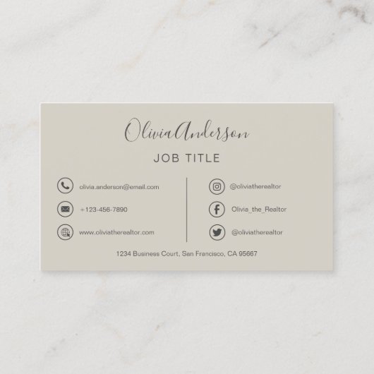 QR Code Professional Foto Terracotta Natural Bus Visitekaartje (Achterkant)