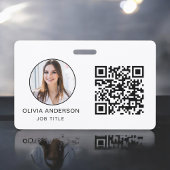 QR Code Professional Foto wit Visitekaartje Badge