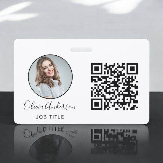 QR Code Professional Foto wit Visitekaartje Slecht Badge