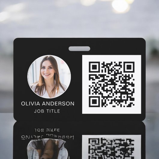 QR Code Professional Foto wit Visitekaartje Slecht Badge