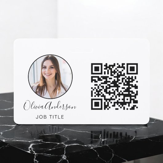 QR Code Professional Foto wit Visitekaartje Slecht Badge