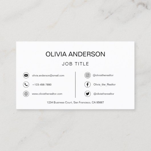 QR Code Professional Foto zwart wit bedrijf Visitekaartje (Achterkant)