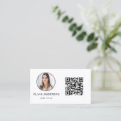 QR Code Professional Foto zwart wit bedrijf Visitekaartje (Staand voorkant)