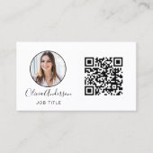 QR Code Professional Foto zwart wit BU Visitekaartje (Voorkant)