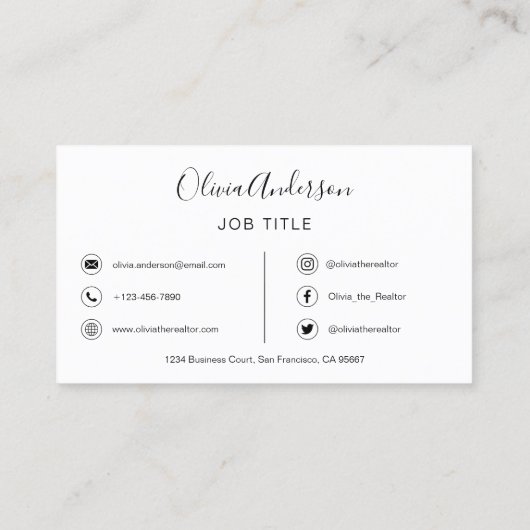 QR Code Professional Foto zwart wit Visitekaartje (Achterkant)