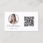 QR Code Professional Foto zwart wit Visitekaartje (Voorkant)