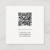 QR Code Professional Minimaal wit Vierkante Visitekaartje (Achterkant)