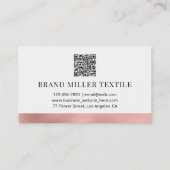 QR Code Professional Monogram Roos Gold Faux Folie Visitekaartje (Achterkant)