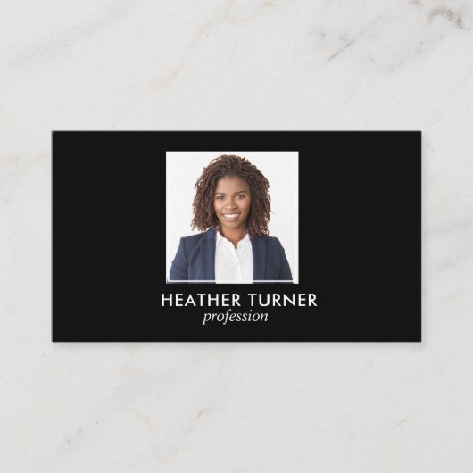 QR CODE Professional SQUARE Headshot Foto zwart Visitekaartje (Voorkant)