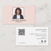 QR CODE Professional SQUARE Headshot Fotoroze Visitekaartje (Voorkant / Achterkant)