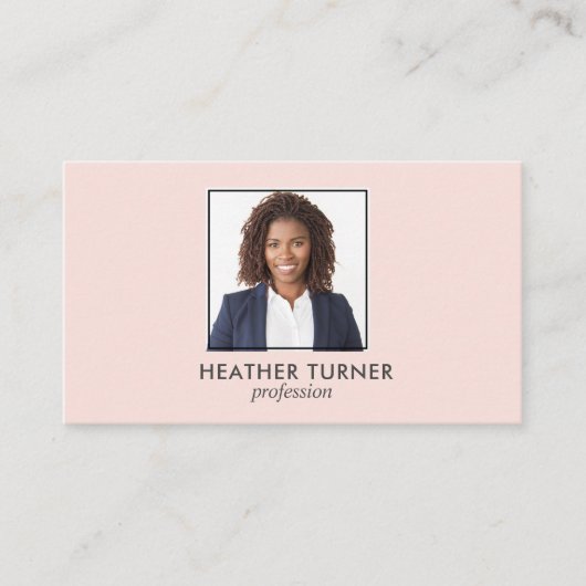 QR CODE Professional SQUARE Headshot Fotoroze Visitekaartje (Voorkant)