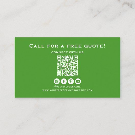 QR Code Professional Tree Services Visitekaartje (Achterkant)
