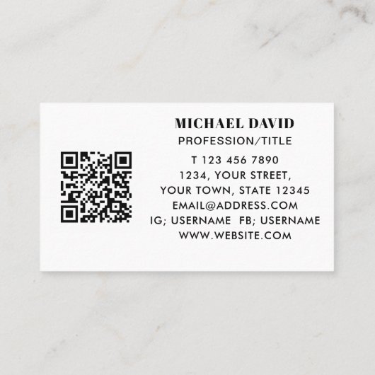 QR Code Professional Visitekaartje (Achterkant)