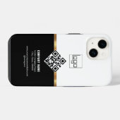QR Code Professioneel Aangepaste Logo Zwart Goud M iPhone Hoesje (Achterkant horizontaal)