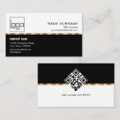 QR Code Professioneel Aangepaste Logo Zwart Goud M Visitekaartje (Voorkant / Achterkant)