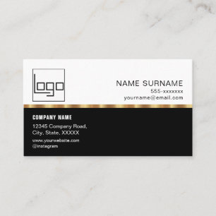 QR Code Professioneel Aangepaste Logo Zwart Goud M Visitekaartje