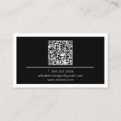 QR Code Professioneel Minimaal Monogram Zwart Wit Visitekaartje (Achterkant)