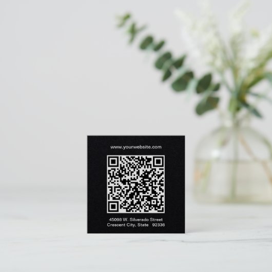 QR Code Professioneel minimaal Vierkante Visitekaartje (Staand voorkant)
