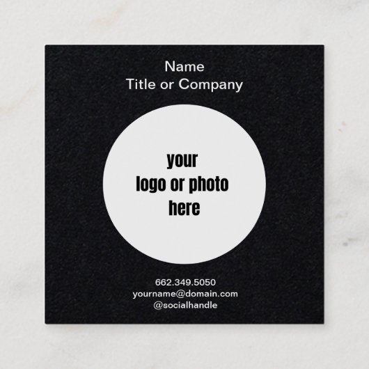 QR Code Professioneel minimaal Vierkante Visitekaartje (Achterkant)